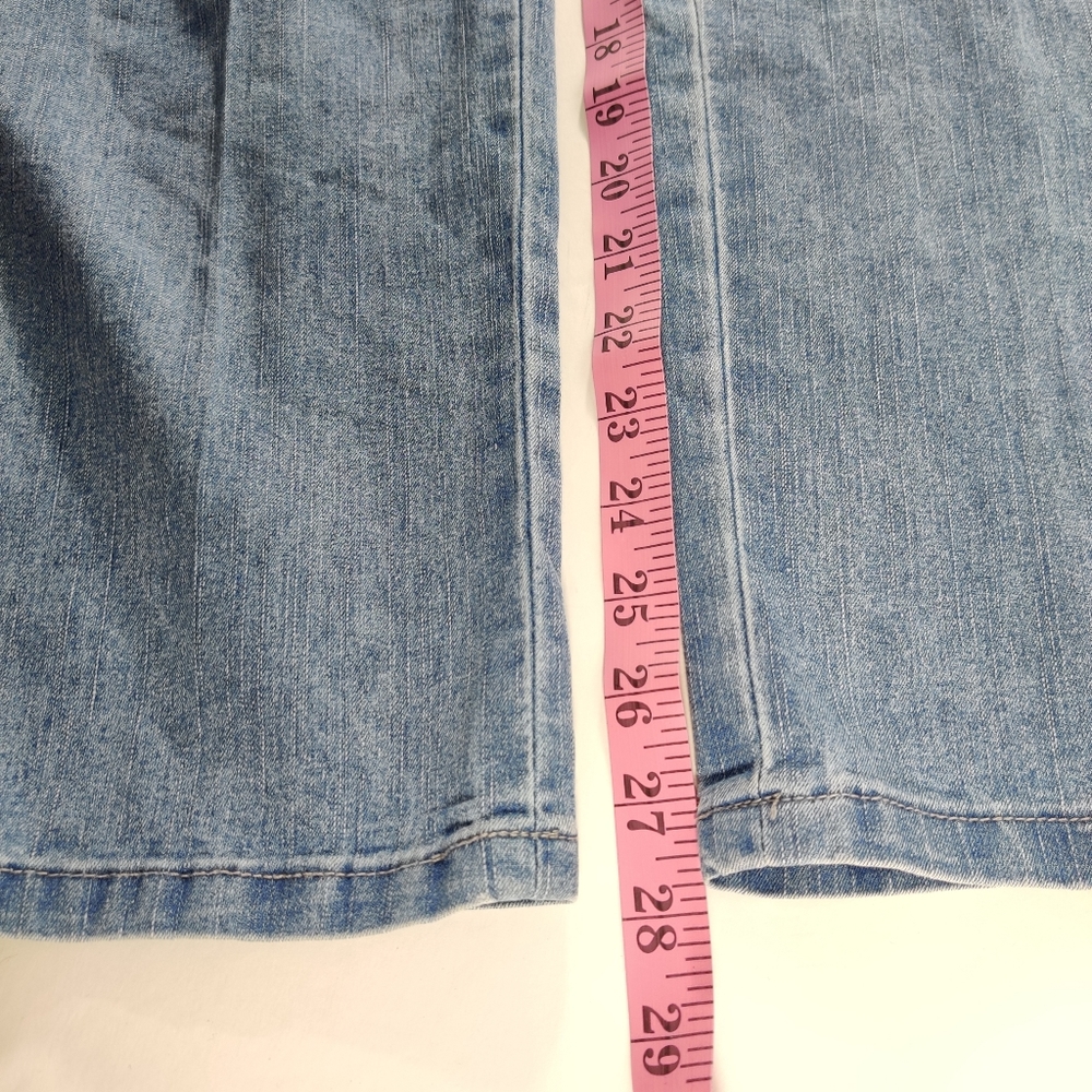 Ruby Rd. High Rise Distressed Lace Patch Jeans 10 - Picture 7 of 8